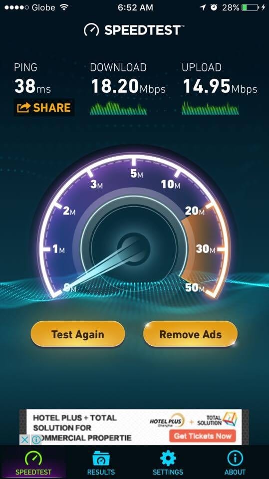 globe prepaid home wifi internet speeds