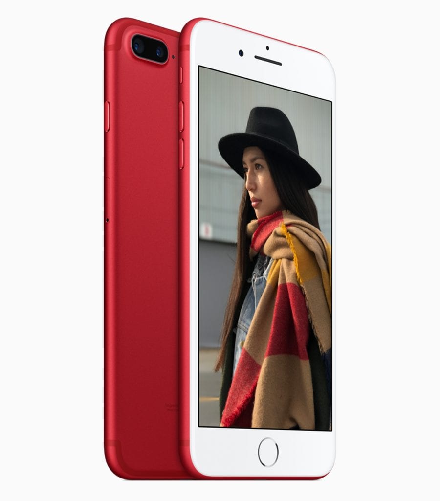 red iphone 7 back and front