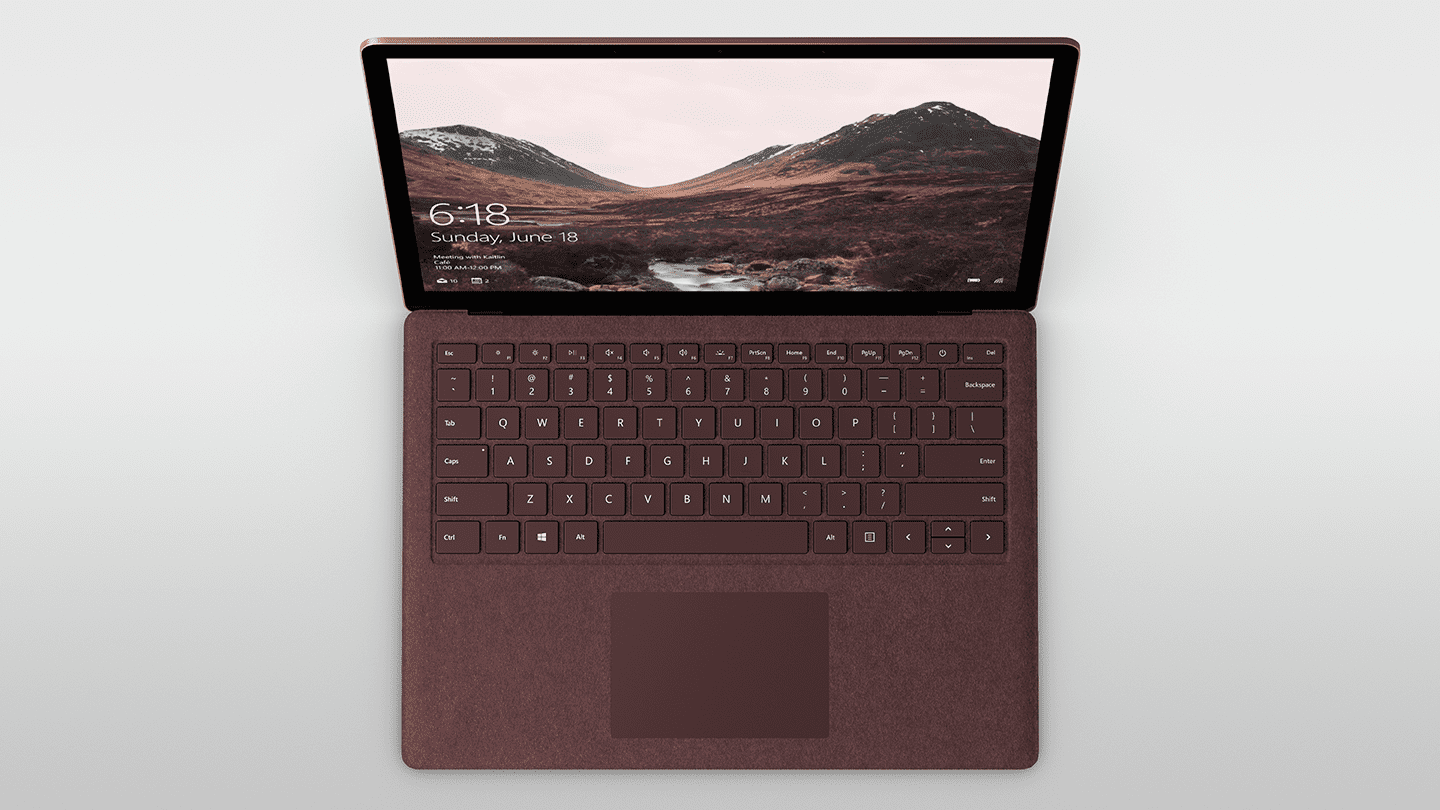 microsoft surface laptop in burgundy
