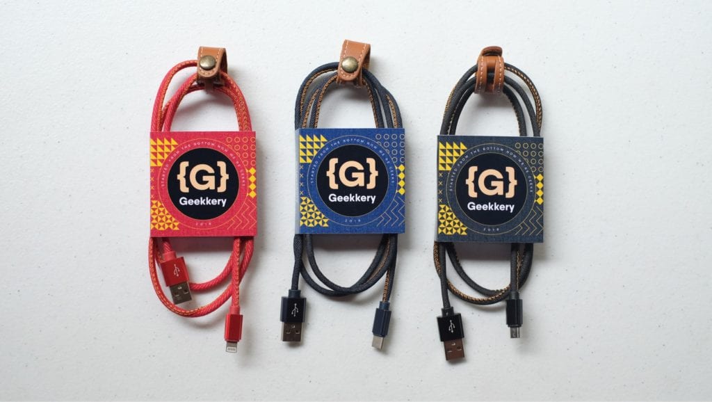 The three colors of the Geekkery Denim collection: Shanghai Red, Manila Blue, Berlin Black