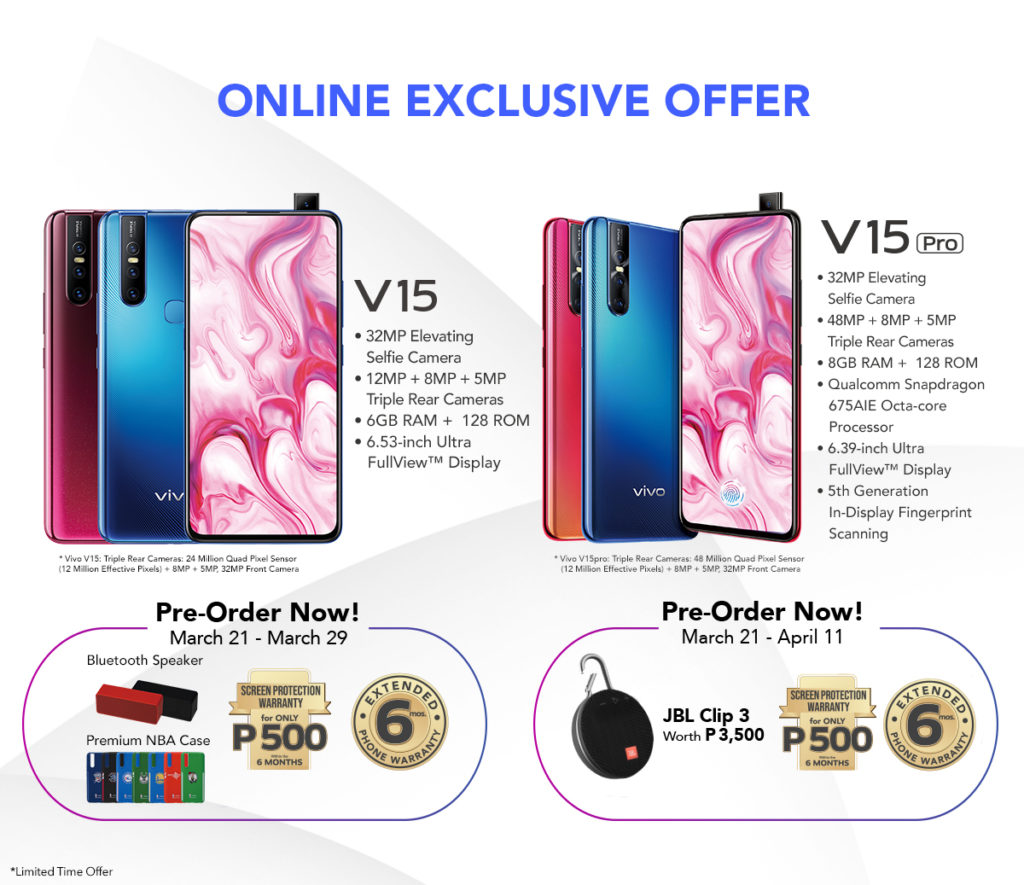 Vivo V15 Pro and V15 PH Pre-order Offer