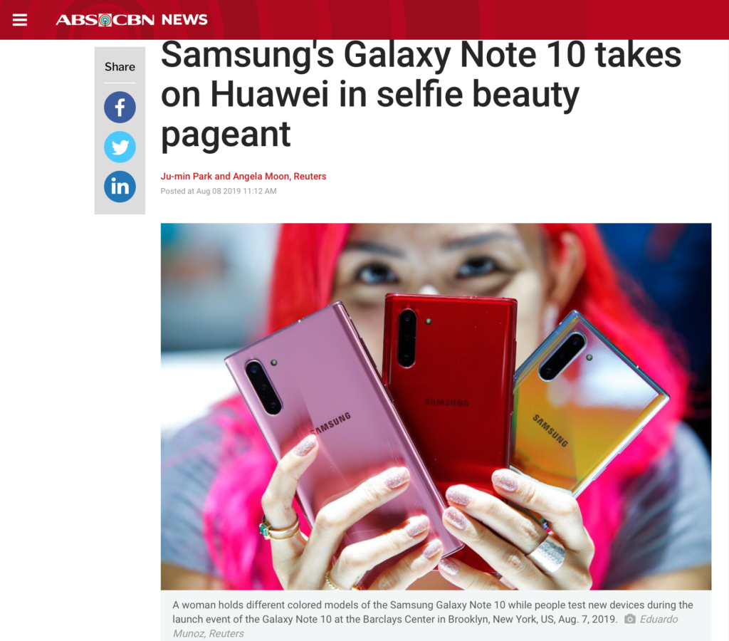 ABS-CBN News Galaxy Note 10 article - Isa Rodriguez