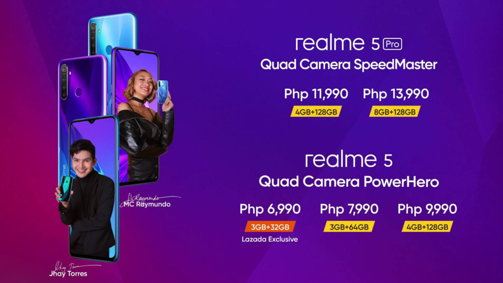 realme 5 and 5 Pro Pricing and Availability