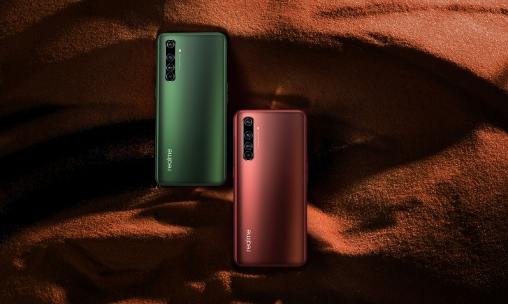 Realme X50 Pro in Moss Green and Rust Red